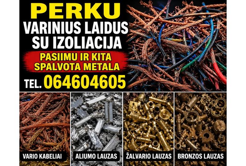 Superkame var? ir kabelius – atvažiuojam patys||Metalo supirkimas: varis, kabeliai – geriausia kaina!