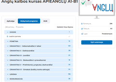 Išmok angl? per 100 pamok? su sistema||Strukt?ruotas angl? kursas lietuviams nuo nulio||?veik baim? kalb?ti – 4 moduliai tau pad?s||Anastasijos lingvist?s metodas – aiškiai ir greitai||Visa angl? programa: fonetika, gramatika, žodynas